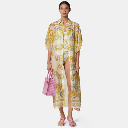 베르사체 여성 실크 드레스 - Versace Womens Silk Dress With Waist Belt - vec13707x