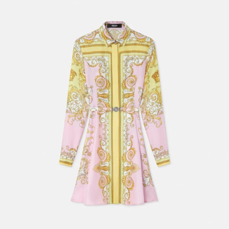 베르사체 여성 실크 드레스 - Versace Womens Silk Dress With Waist Belt - vec13708x