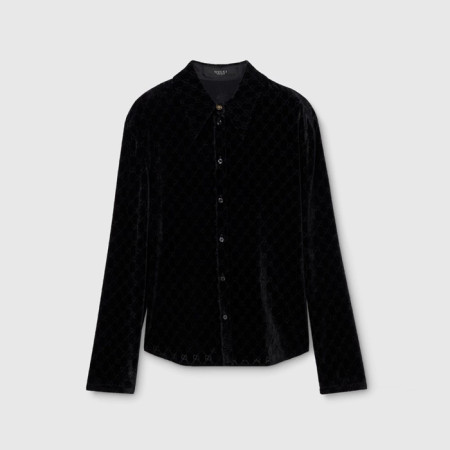 구찌 여성 스트레치 GG 벨벳 데보레 투피스 - Gucci Womens Stretch GG Velvet Devoré Shirt - guc13710x