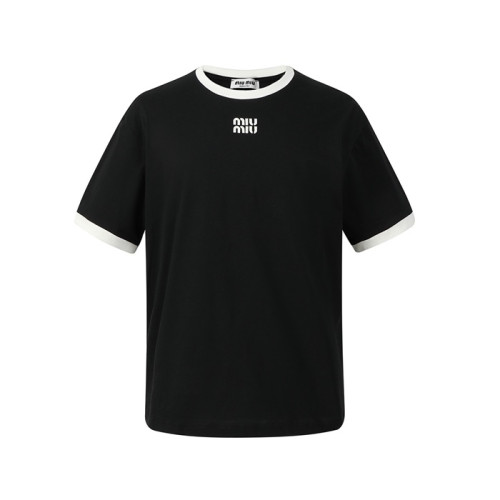 미우미우 남/녀 라운드 반팔 티셔츠 - Miumiu Unisex Round Tshirt - mic13721x