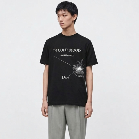 디올 남성 라운드 반팔 티셔츠 - Dior Mens Round Tshirt - dic13733x