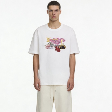 루이비통 남성 라운드 반팔 티셔츠 - Louis vuitton Mens Round Tshirt - lvc13793x