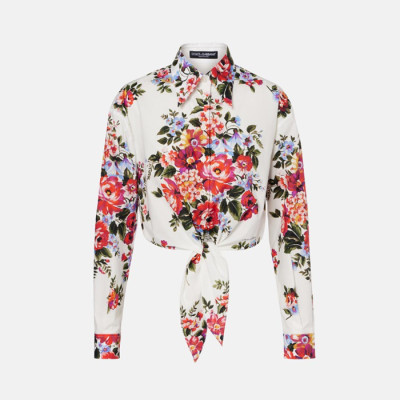 돌체앤가바나 여성 꽃다발 프린트 셔츠 - Dolce&Gabbana Womens Floral Cropped Shirts - doc13815x