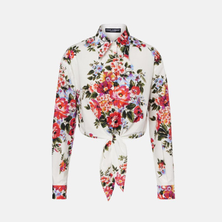 돌체앤가바나 여성 꽃다발 프린트 셔츠 - Dolce&Gabbana Womens Floral Cropped Shirts - doc13815x