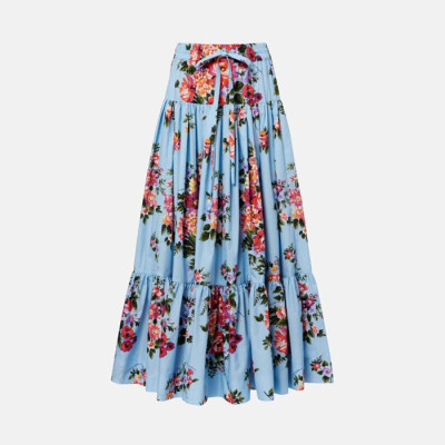 돌체앤가바나 여성 플로럴 포플린 맥시 스커트 - Dolce&Gabbana Womens Floral Poplin Maxi Skirt - doc13816x