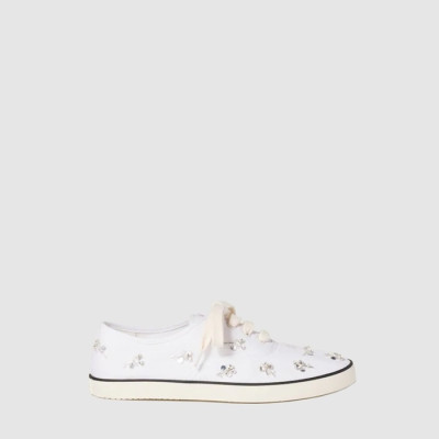 미우미우 여성 자수 드릴 스니커즈 - Miumiu Womens Embroidered Drill Sneakers - mis13581x