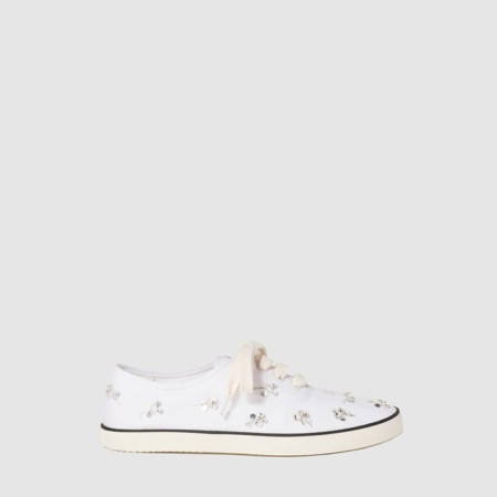 미우미우 여성 자수 드릴 스니커즈 - Miumiu Womens Embroidered Drill Sneakers - mis13581x