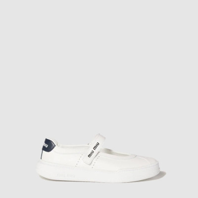 미우미우 여성 가죽 메리 제인 발레리나 - Miumiu Womens Leather Mary Jane Ballerina - mis13582x