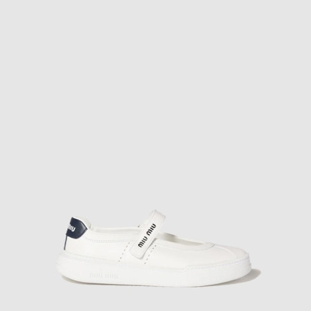 미우미우 여성 가죽 메리 제인 발레리나 - Miumiu Womens Leather Mary Jane Ballerina - mis13582x