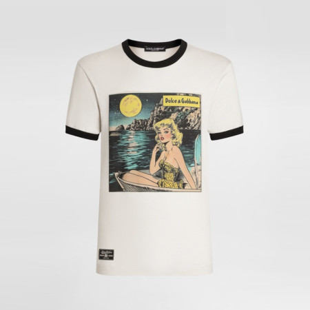 돌체앤가바나 남성 라운드 반팔 티셔츠 - Dolce&Gabbana Mens Round Tshirt - doc13829x