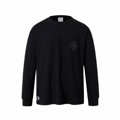 크롬하츠 남성 라운드 긴팔티 - Chrome Hearts Mens Round Tshirt - chc13879x