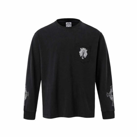 크롬하츠 남성 라운드 긴팔티 - Chrome Hearts Mens Round Tshirt - chc13881x