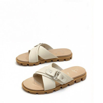 크리스찬 루부탱 남성 CL 로고 슬라이드 샌들 - Christian Loubutin Mens CL Logo-embossed Slides - cls13649x
