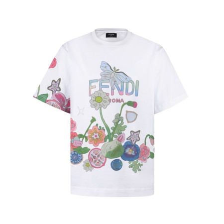 펜디 남성 라운드 반팔 티셔츠 - Fendi Mens Round Tshirt - fec13954x