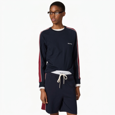 미우미우 여성 라운드 긴팔티 - Miumiu Womens Round Tshirt - mic13973x
