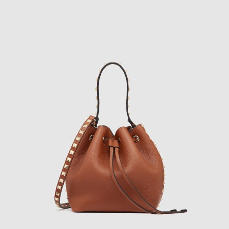 발렌티노 여성 락스터드 가죽 버킷 백 - Valentino Womens Rockstud Leather Bucket Bag - vab14864x