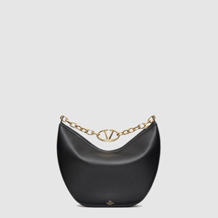 발렌티노 여성 브이로고 문 미디엄 체인 호보 백 - Valentino Womens V-Logo Moon Medium Chain Hobo Bag - vab14912x