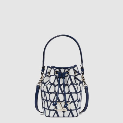 발렌티노 여성 미니 브이로고 버킷 백 - Valentino Womens Mini V-Logo Bucket Bag - vab14915x