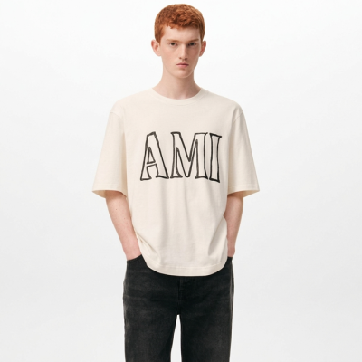 아미 남성 파리 프린트 티셔츠 - Ami Mens Paris Print Tshirt - amc13995x