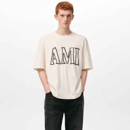 아미 남성 파리 프린트 티셔츠 - Ami Mens Paris Print Tshirt - amc13995x