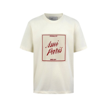 아미 남성 파리 프린트 티셔츠 - Ami Mens Paris Print Tshirt - amc14025x