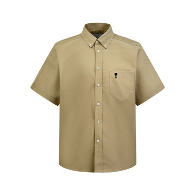 아미 남성 반팔 셔츠 - Ami Mens Basic Shirts - amc14053x