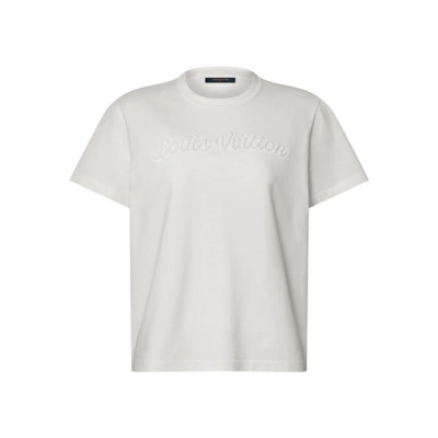 루이비통 여성 시그니처 자수 티셔츠 - Louis vuitton Womens Signature Embroidery TShirt - lvc14170x