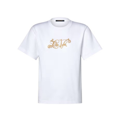 루이비통 여성 시그니처 자수 티셔츠 - Louis vuitton Womens Signature Embroidery TShirt - lvc14171x