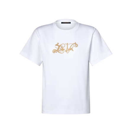 루이비통 여성 시그니처 자수 티셔츠 - Louis vuitton Womens Signature Embroidery TShirt - lvc14171x