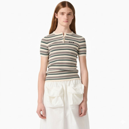 미우미우 여성 라운드 티셔츠 - Miumiu Womens Round Tshirt - mic14177x