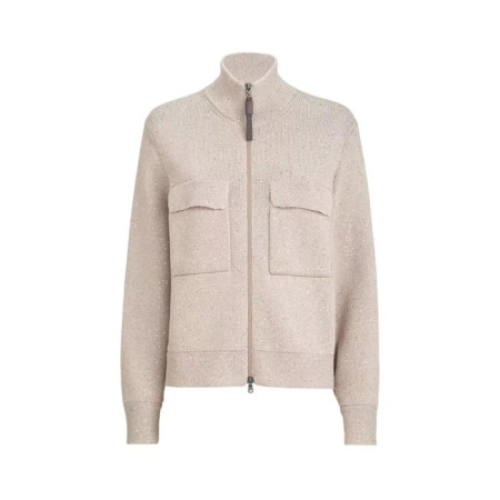 브루넬로쿠치넬리 여성 스팽글 장식 가디건 - Brunello Cucinelli Womens Sequin-Embellished Cardigan - brc14178x