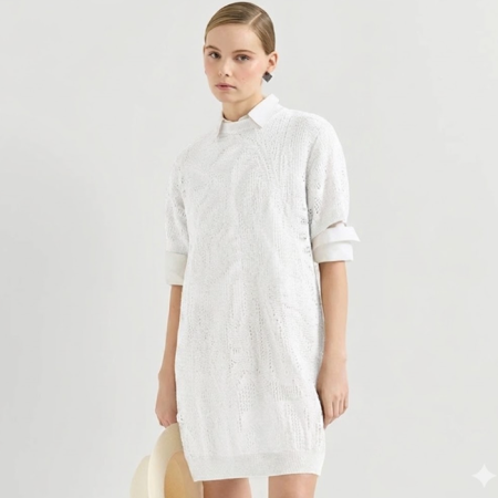 브루넬로쿠치넬리 여성 미니 드레스 - Brunello Cucinelli Womens Dazzling Water Lilies Mini Dress - brc14179x