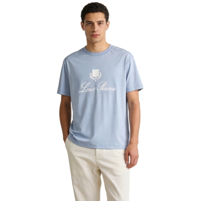 로로피아나 남성 라운드 반팔티 - Loro Piana Mens Round Tshirt - lpc14240x