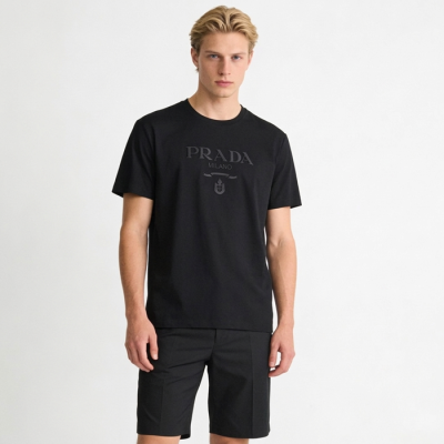 프라다 남성 라운드 반팔티 - Prada Mens Round Tshirt - prc14262x