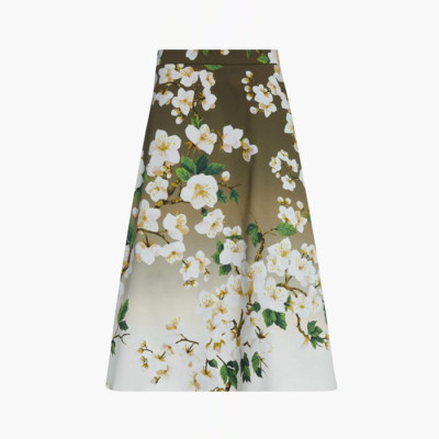 오스카 드 라 렌타 여성 체리 블라썸 미디 스커트 - Oscar De La Renta Womens Cherry Blossom Midi Skirt - lpc14280x
