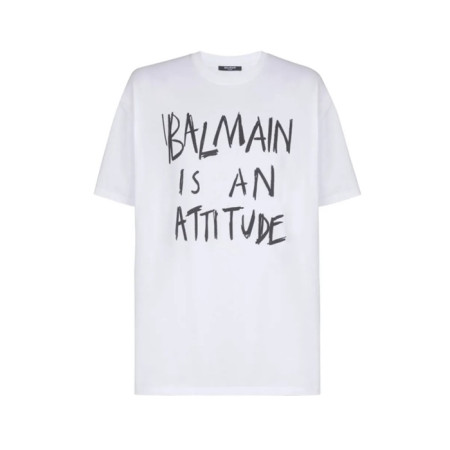 발망 남성 라운드 반팔티 - Balmain Mens Round Tshirt - bac14305x