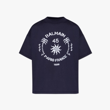 발망 남성 그래픽 프린트 티셔츠 - Balmain Mens Graphic Print Tshirt - bac14315x