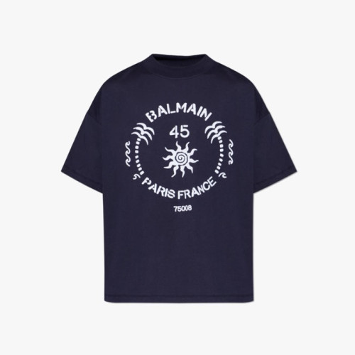 발망 남성 그래픽 프린트 티셔츠 - Balmain Mens Graphic Print Tshirt - bac14315x