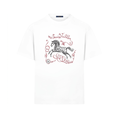 루이비통 여성 말 프린트 티셔츠 - Louis vuitton Womens Horse Print Tshirt - lvc14321x