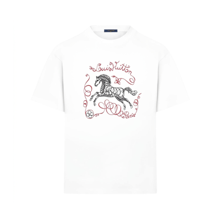 루이비통 여성 말 프린트 티셔츠 - Louis vuitton Womens Horse Print Tshirt - lvc14321x