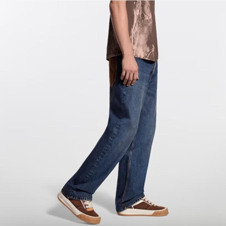 루이비통 남성 가죽 시그니처 포켓 스케이트 팬츠 - Louis vuitton Mens Leather Signature Pockets Skate Pants - lvc14329x