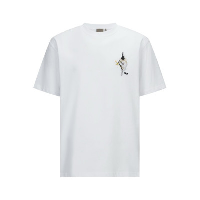 디올 남성 자수 티셔츠 - Dior Mens Tshirt with Embroidery Relaxed Fit - dic14350x