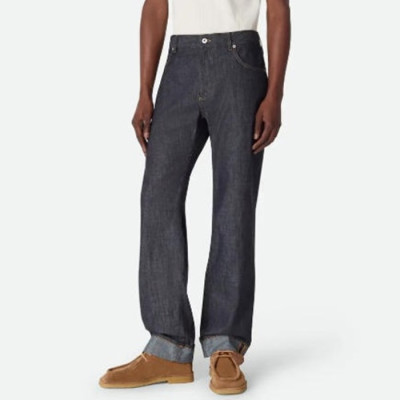 보테가 베네타 남성 워싱 와이드 레그 진 - Bottega veneta Mens Rinsed Wide-leg Jeans - bvc14376x