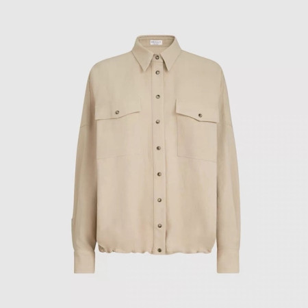 브루넬로 쿠치넬리 여성 플루이드 트윌 셔츠 - Brunello Cucinelli Womens Fluid Twill Shirt - brc14377x