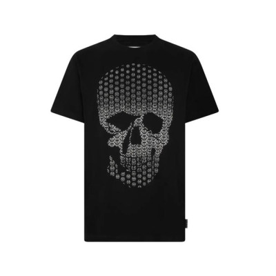 필립플레인 남성 라운드 반팔티 - Philipp-plein Mens Round Tshirt - phc14433x
