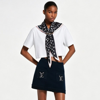 루이비통 여성 마린 스카프 크롭 탑 - Louis vuitton Womens Nautical Scarf Crop Top - lvc14443x
