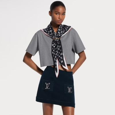 루이비통 여성 마린 스카프 크롭 탑 - Louis vuitton Womens Nautical Scarf Crop Top - lvc14444x