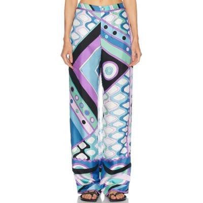 푸치 여성 비바라 프린트 실크 팬츠 - Pucci Womens Vivara Print Silk Trousers - puc14465x