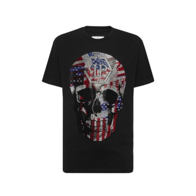 필립플레인 남성 라운드 반팔티 - Philipp-plein Mens Round Tshirt - phc14492x