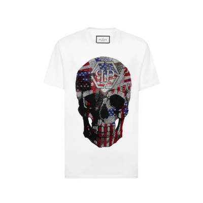 필립플레인 남성 라운드 반팔티 - Philipp-plein Mens Round Tshirt - phc14493x